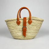 French Market Bag - Straw with leather handle