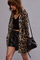 Boyfriend Cardigan - Light Leopard Jacquard