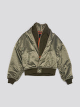 Zip Collar Flight Jacket - Olive