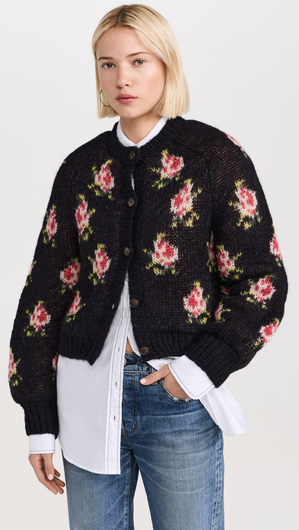 The Carousel Cardigan - Black Heirloom