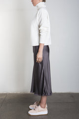 Riley Skirt in Vintage Satin - Graphite