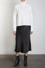 Riley Skirt in Vintage Satin - Black
