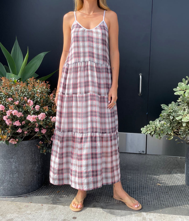 Sunny Maxi Dress in Red Plaid