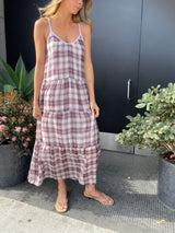 Sunny Maxi Dress in Red Plaid