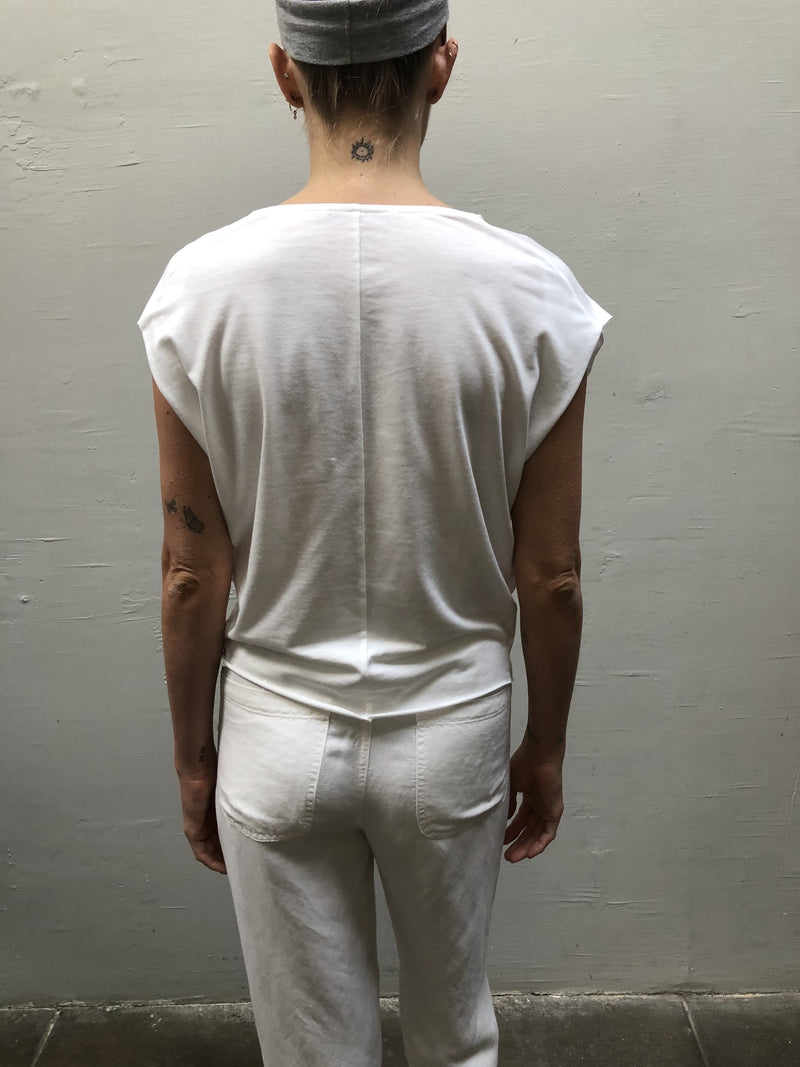 Jersey Tuck Shell - Creme