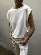 Jersey Tuck Shell - Creme