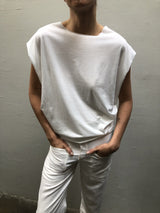 Jersey Tuck Shell - Creme