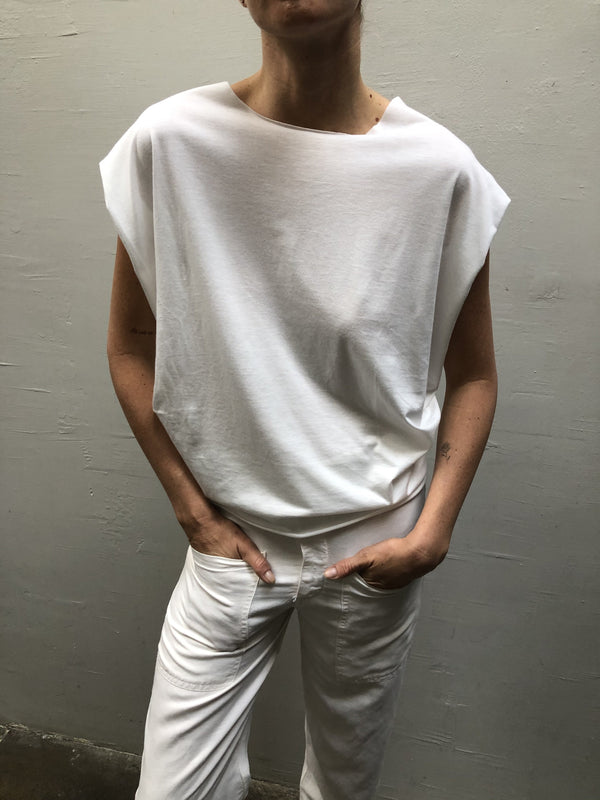 Jersey Tuck Shell - Creme