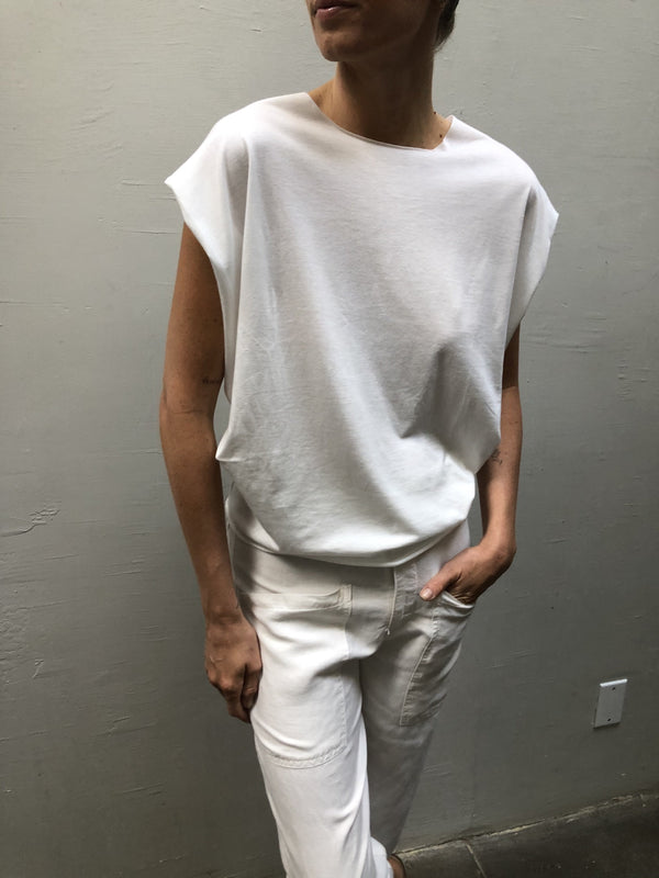 Jersey Tuck Shell - Creme