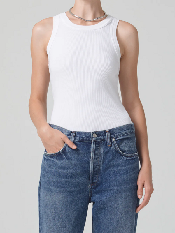 Citizens of Humanity Isabel Ribbed Tank - White