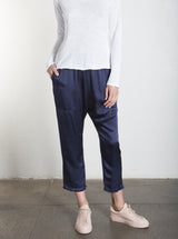 Erika Drop Pant in Vintage Satin - Night