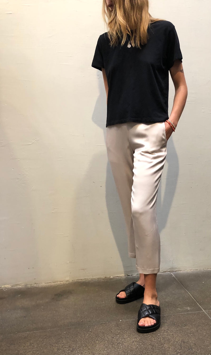 Parker Pant in Vintage Satin - Parchment *Final Sale*