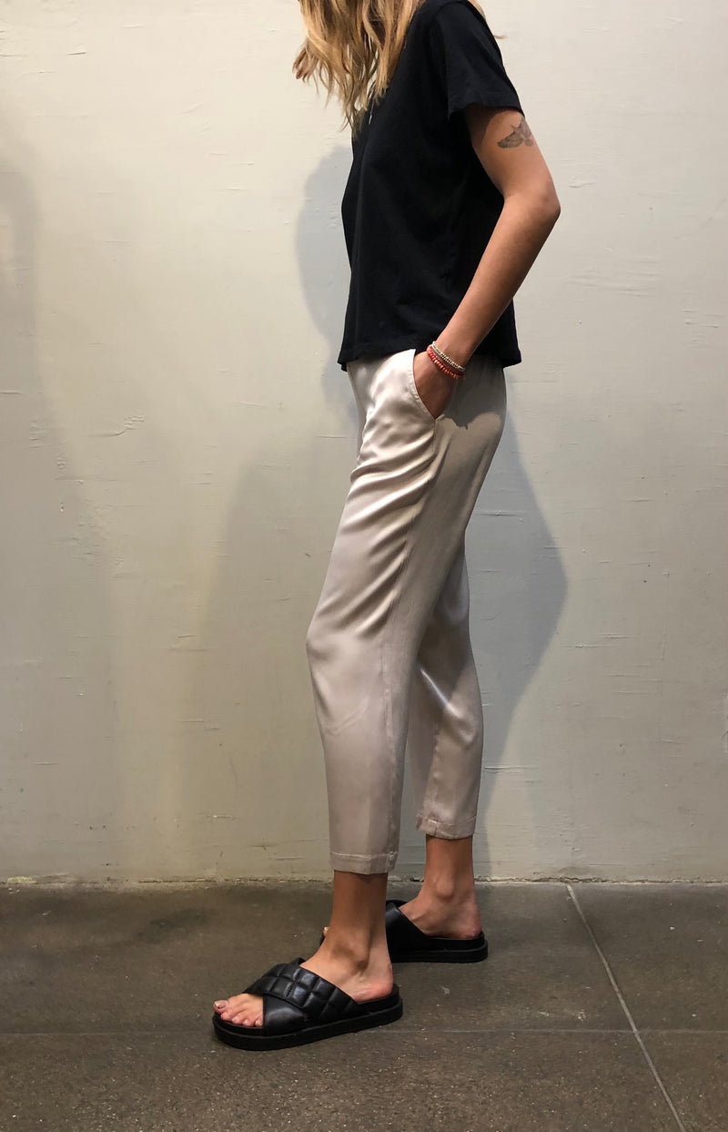 Parker Pant in Vintage Satin - Parchment *Final Sale*