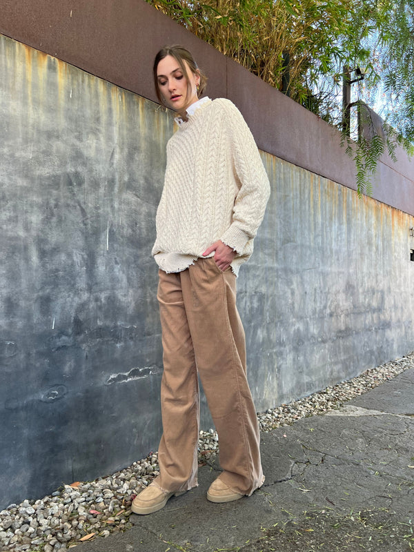 Denimist Blair Double Pleated Pant - Tan Corduroy Orig-$345.00
