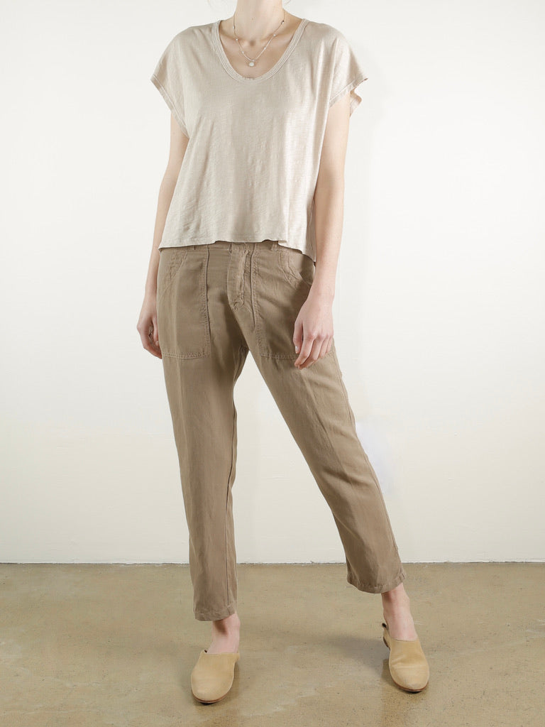 Frankie Utility Pant in Linen - Anthracite