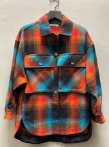 Laura Oversized Shirt Jacket - Rasta Rainbow