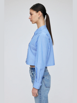 Moussy Short Length Shirt Multi Blue