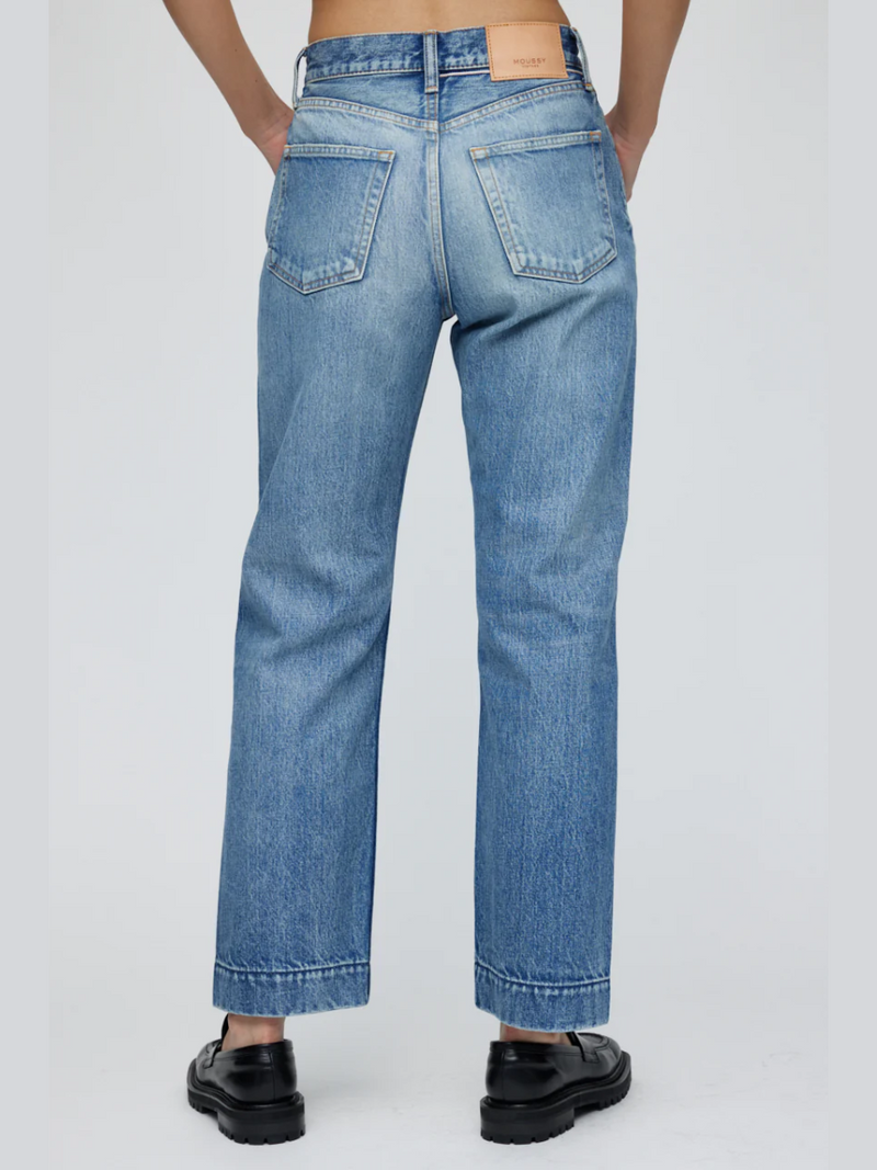 Moussy Marilla Wide Straight Jean Light Blue