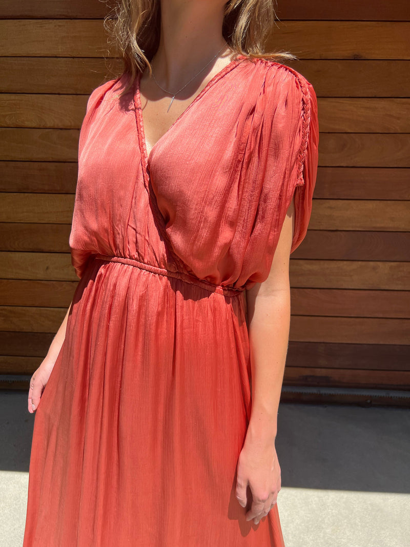 Louise Misha Kadia Dress Terracotta Orig $265
