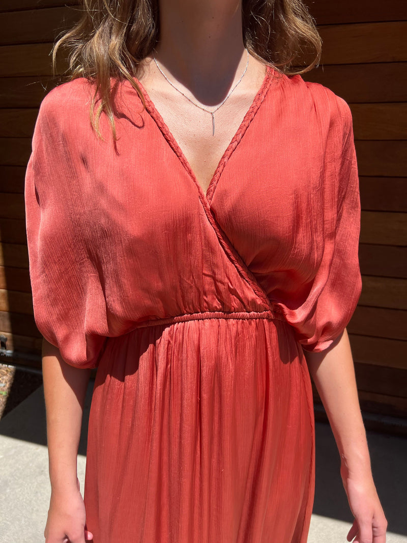 Louise Misha Kadia Dress Terracotta Orig $265