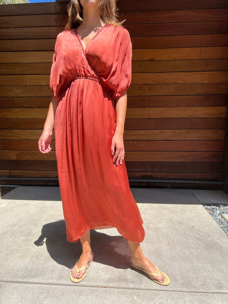 Louise Misha Kadia Dress Terracotta Orig $265