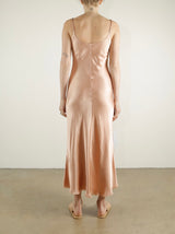 Farrah Slip Dress in Vintage Satin - Rose Gold