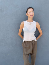 Athena Hi-Neck Tank in Featherweight Rib - Clay