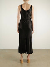 Madelyn Dress Vintage Satin - Black