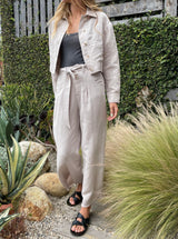 Kelly Pant in Linen - Cement