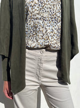 Simone Shirt Jacket in Linen - Military
