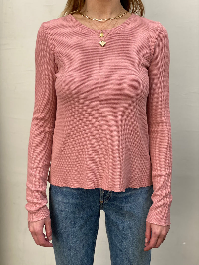 James Long-Sleeve Tee in Thermal - Rose