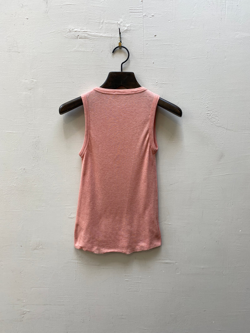 Athena Hi-Neck Tank in Featherweight Rib - Rose