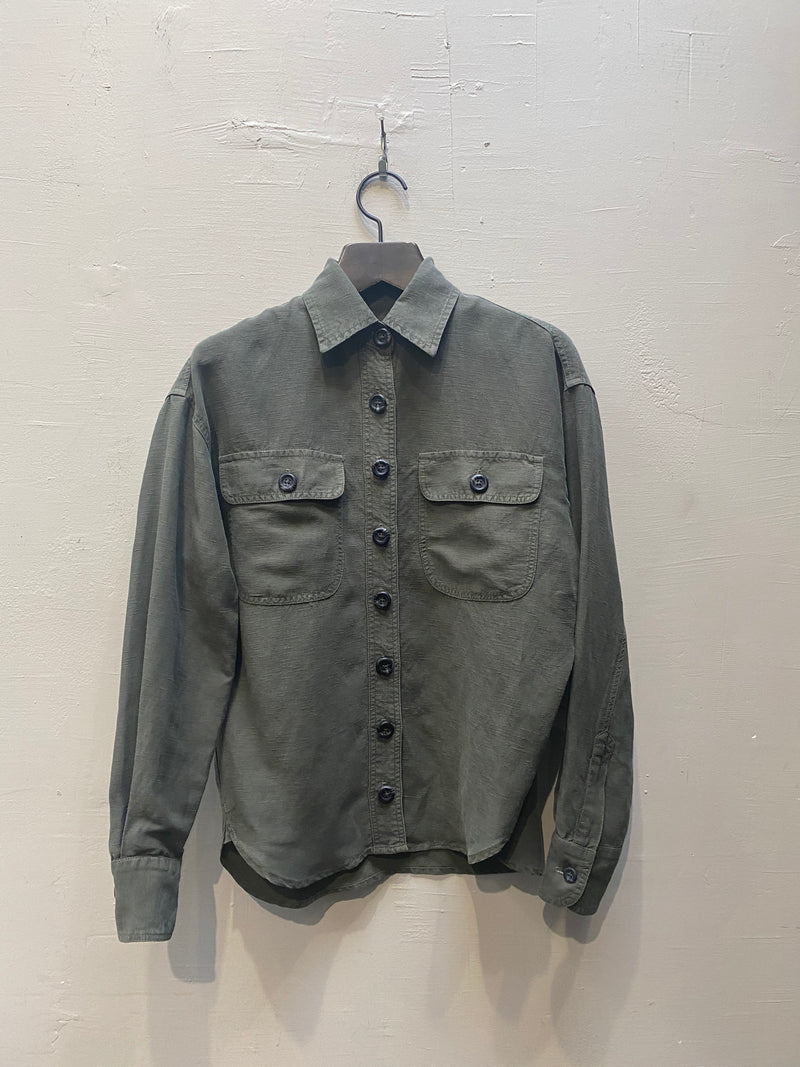 Justin Workshirt in Linen - Military