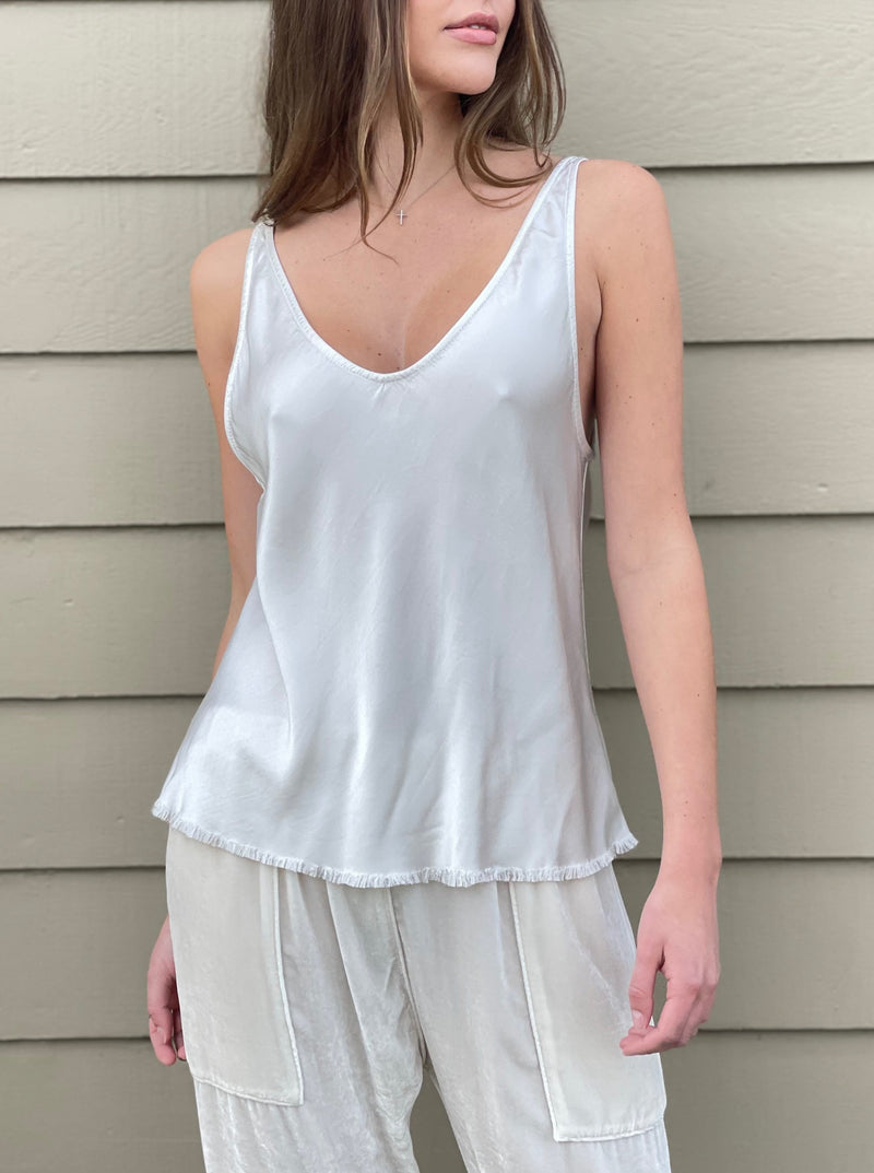 Jennie Tank in Vintage Satin - Parchment