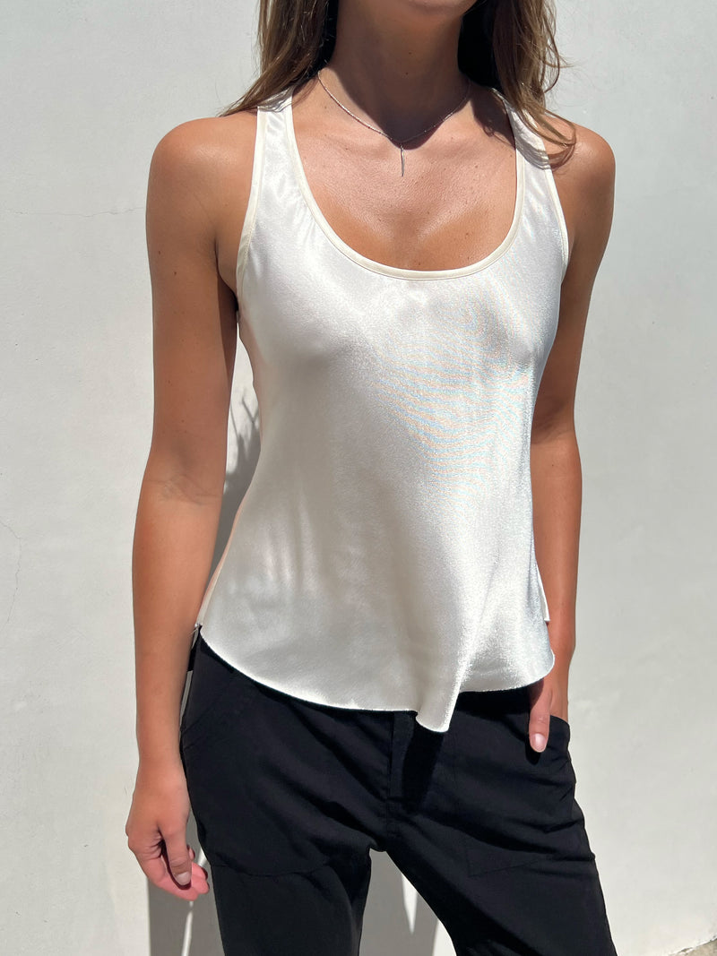 Tate Tank in Satin - Milk
