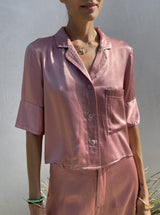 Elliott PJ Top in Vintage Satin - Cinnamon
