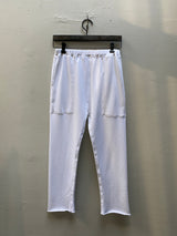 Erika Drop Pant in French Terry - White