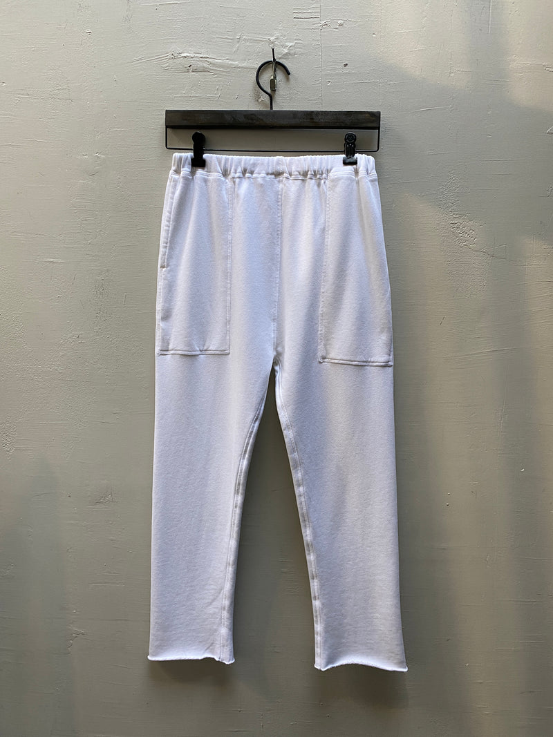 Erika Drop Pant in French Terry - White