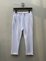 Erika Drop Pant in French Terry - White