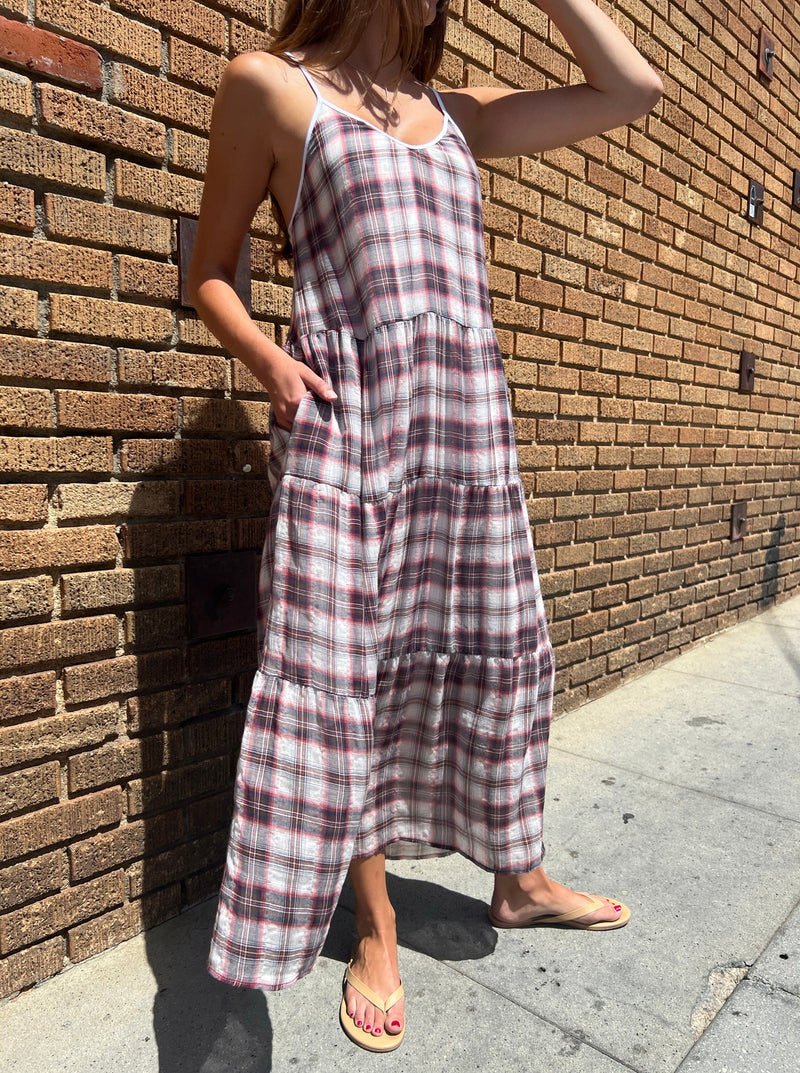 Sunny Maxi Dress in Red Plaid