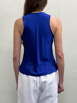Tate Tank in Silk - Cobalt