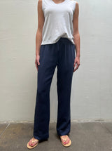 Sloane Low-Rise Pant in Linen - Night