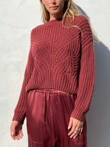 Ersa Crop Cotton Sweater - Sienna
