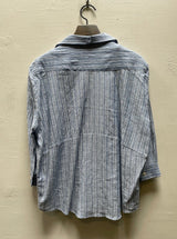 Wren Pullover Shirt in Denim/White Stripe