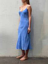 Farrah Slip Dress in Cupro - Periwinkle