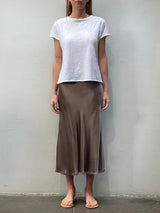 Riley Skirt in Vintage Satin - Anthracite