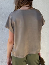 Piper Tee in Vintage Satin - Anthracite