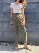 Claire Pant in Paperweight Cotton - Military