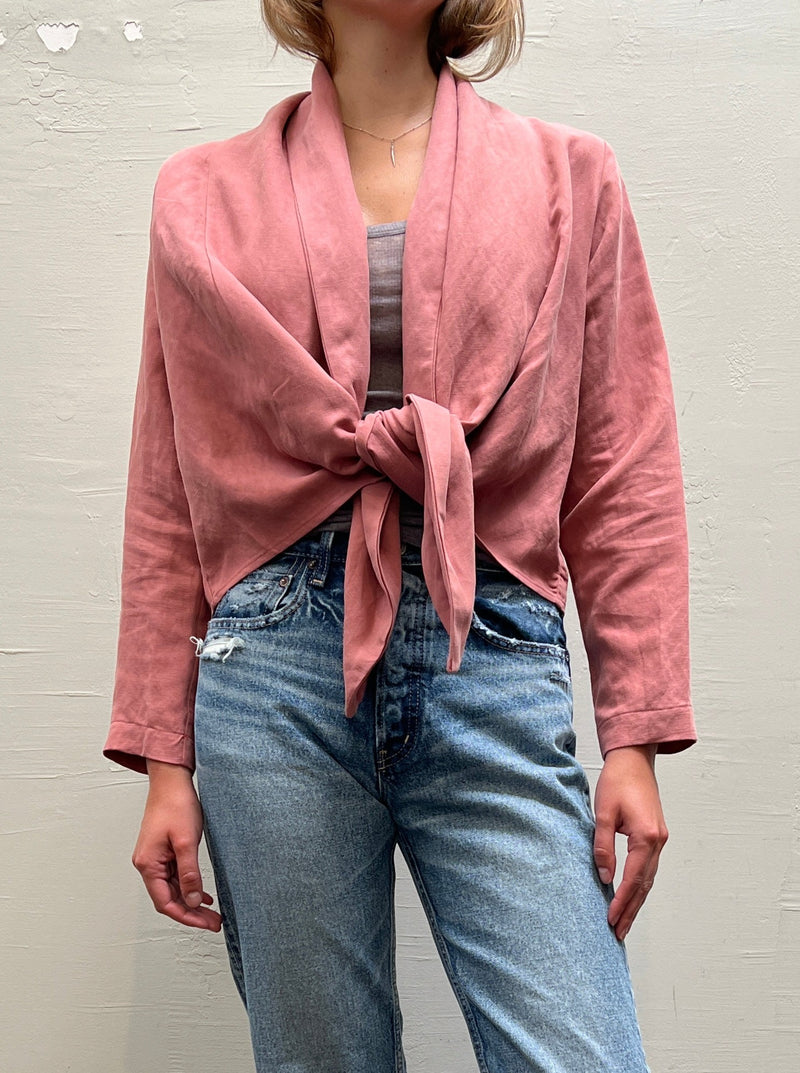 Simone Shirt Jacket in Linen - Rose