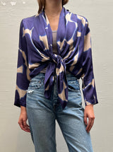 Simone Shirt Jacket in Royal Giraffe